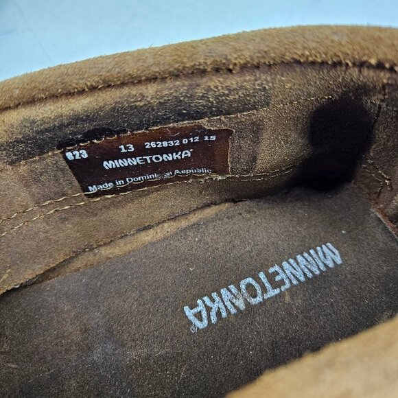 New Minnetonka Double Bottom Hardsole Shoe Mens 13 Brown Leather 823